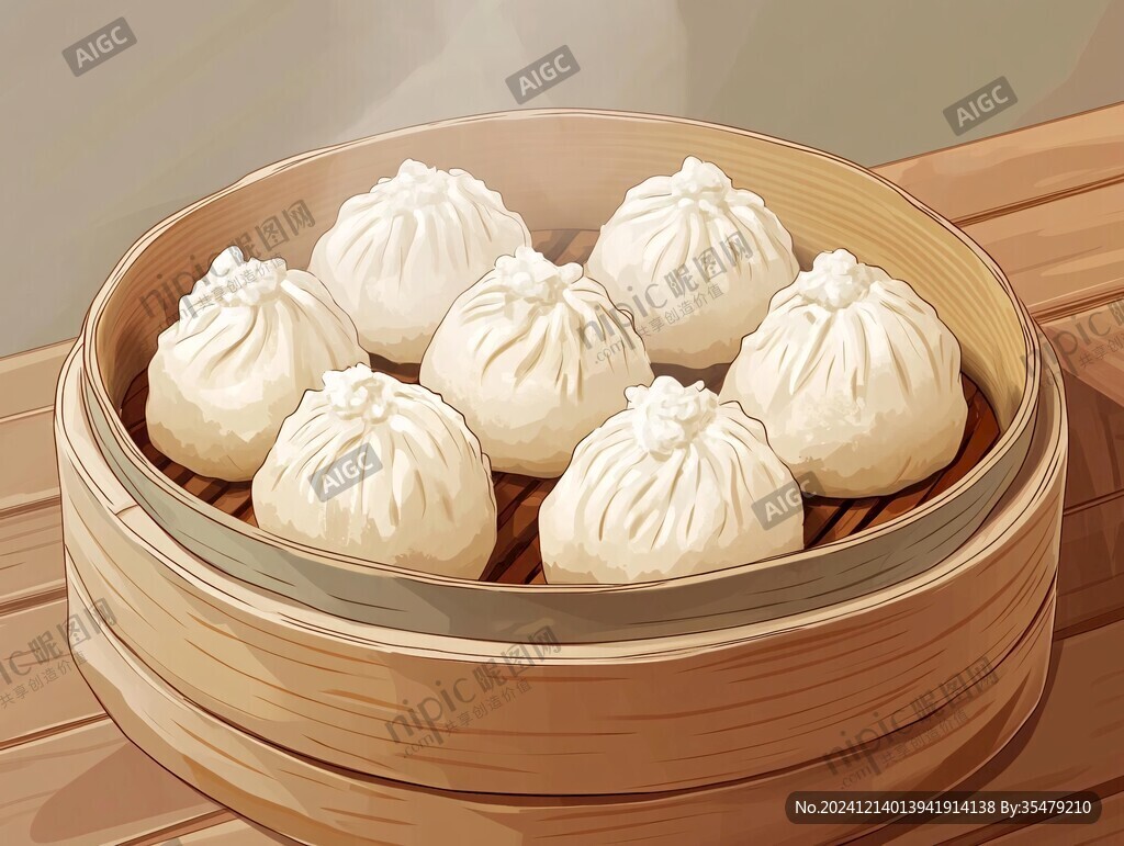 小笼包插画