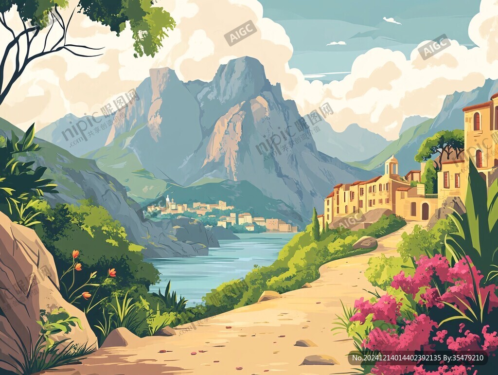 风景区插画