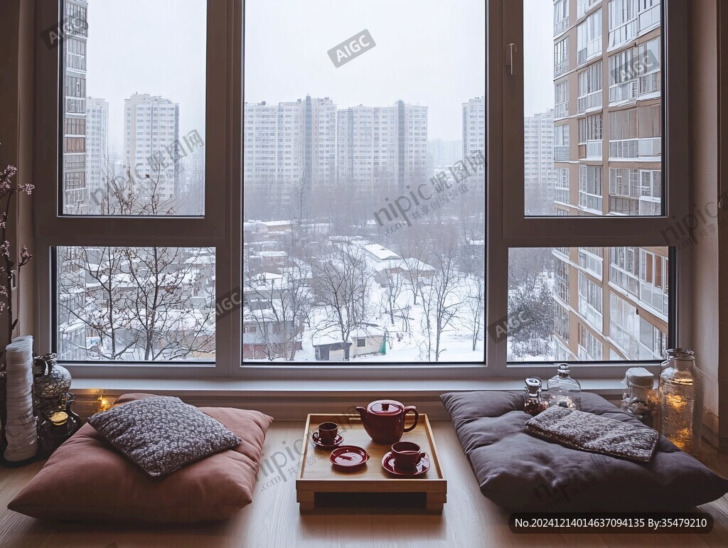 窗外雪景