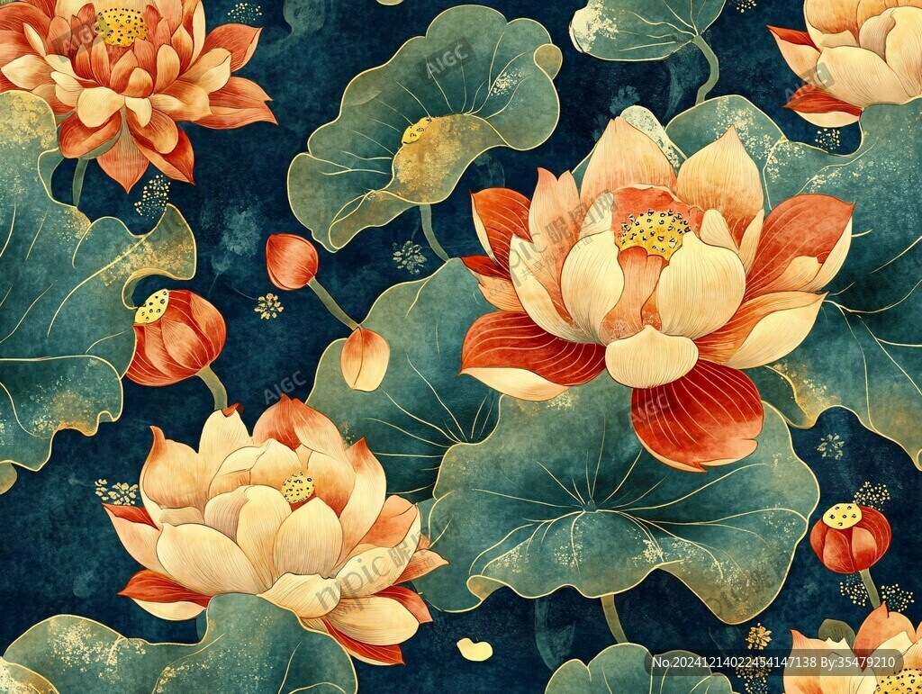 荷花金线床背景