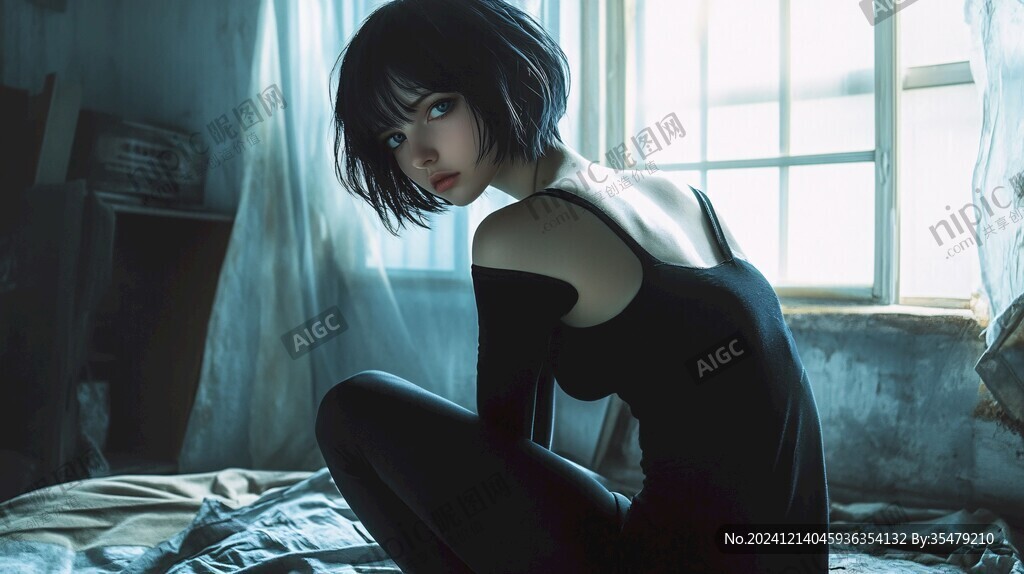 清纯短发少女