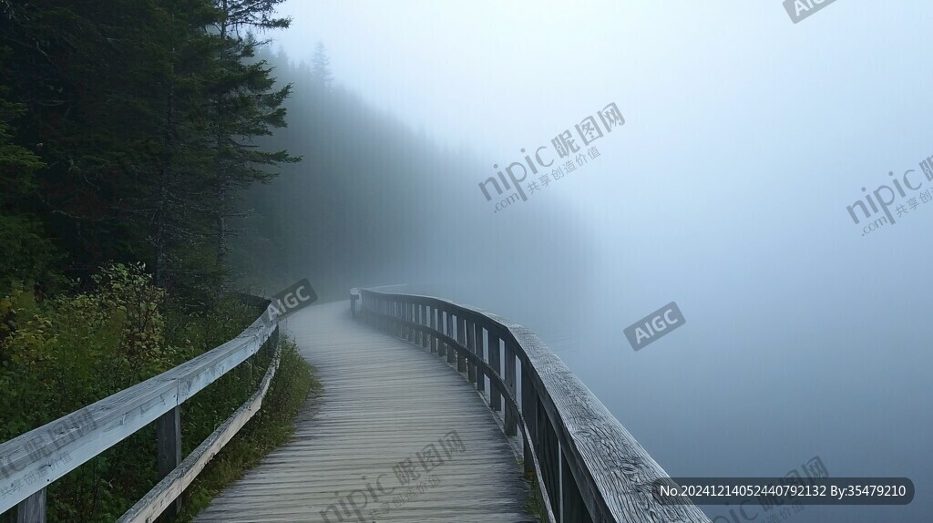 雾中栈道