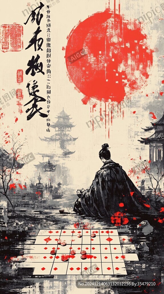水墨象棋广告海报