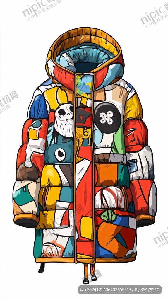毛绒外套插画