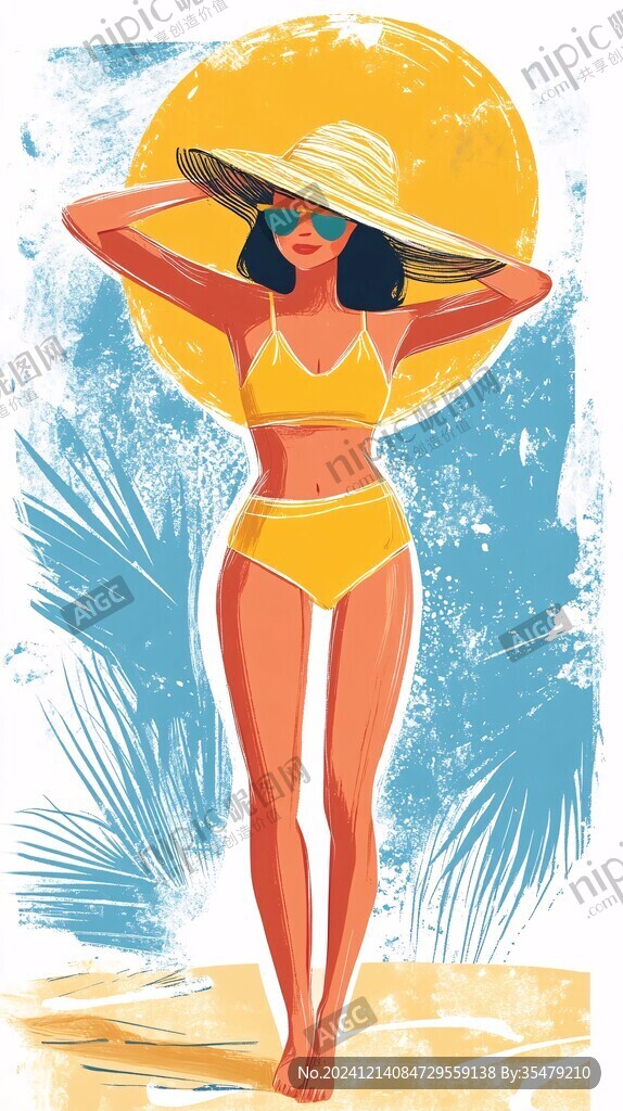 夏日少女插画
