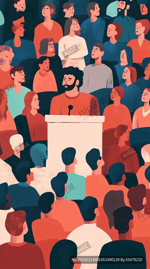 演讲人物插画
