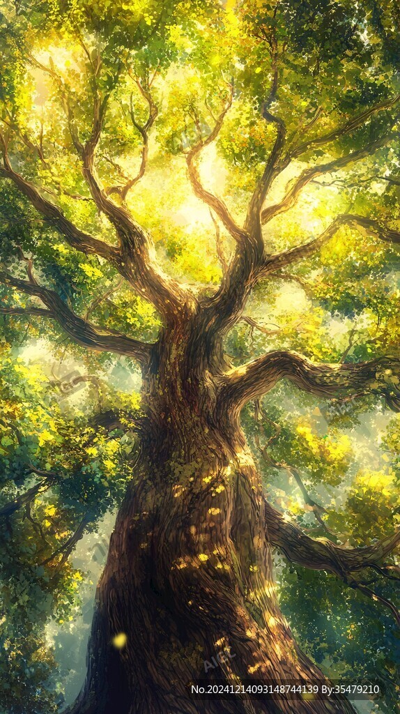 唯美风景参天大树