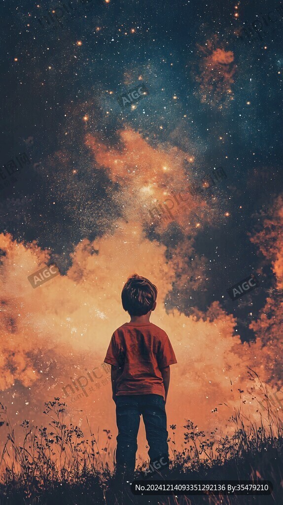 星辰大海男孩背影