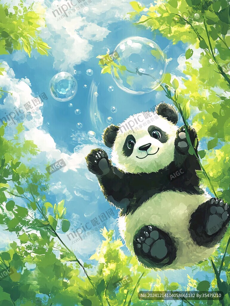 熊猫绘本插图插画