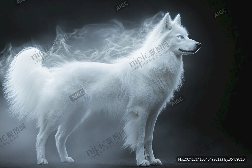 原创插画萨摩耶