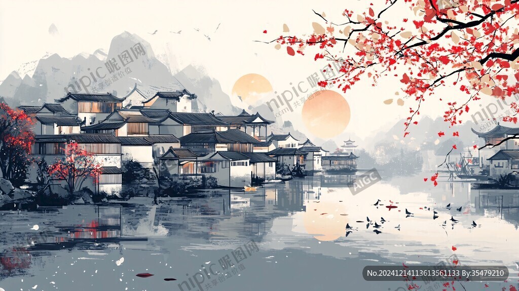 江南风景插画