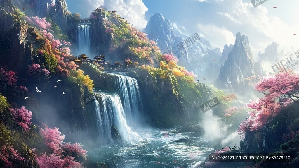 古风山水场景