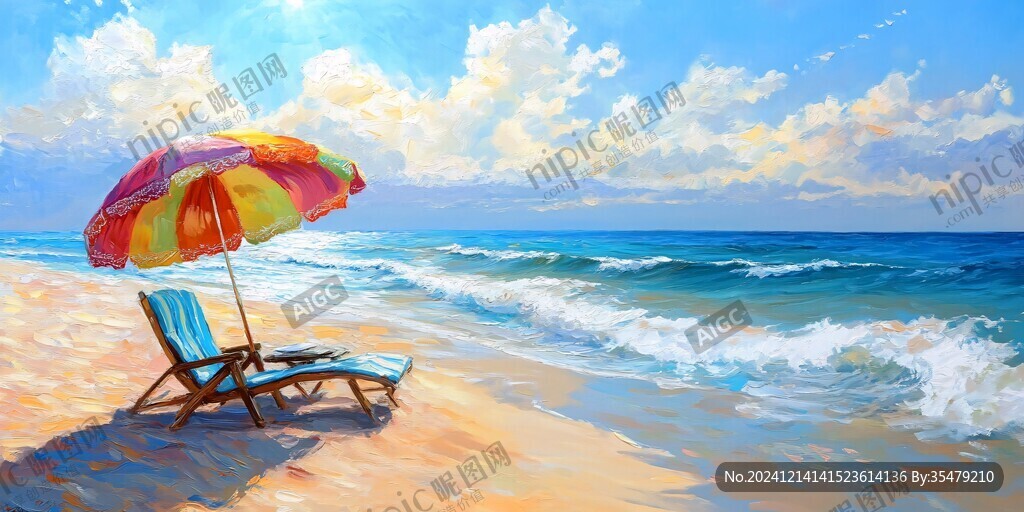 海滩风景画