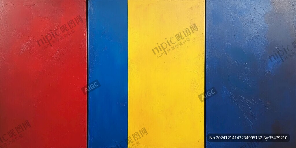 红蓝色墙面背景