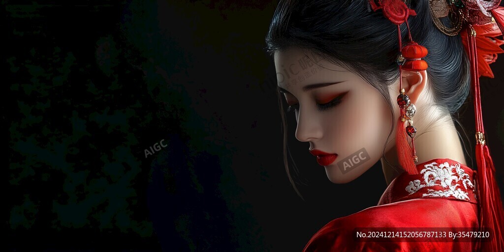 红衣少女设计古风