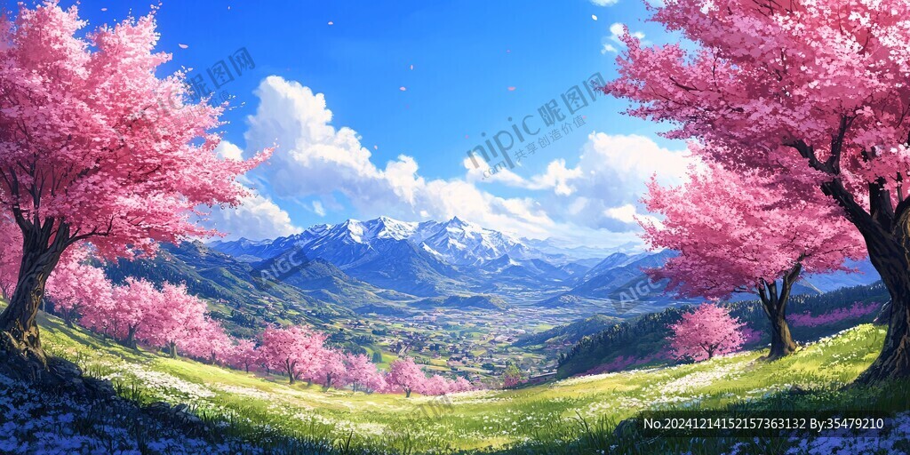 唯美花田场景