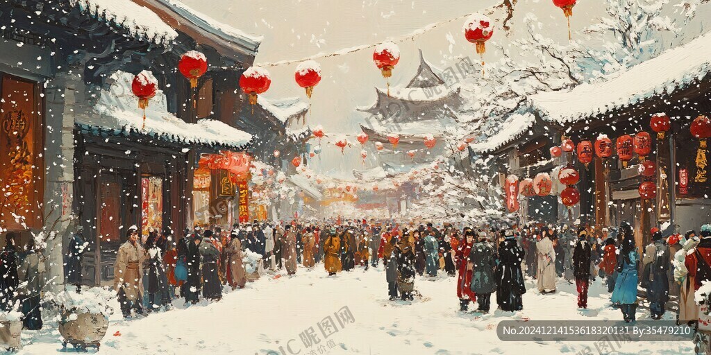 古代冬天街市