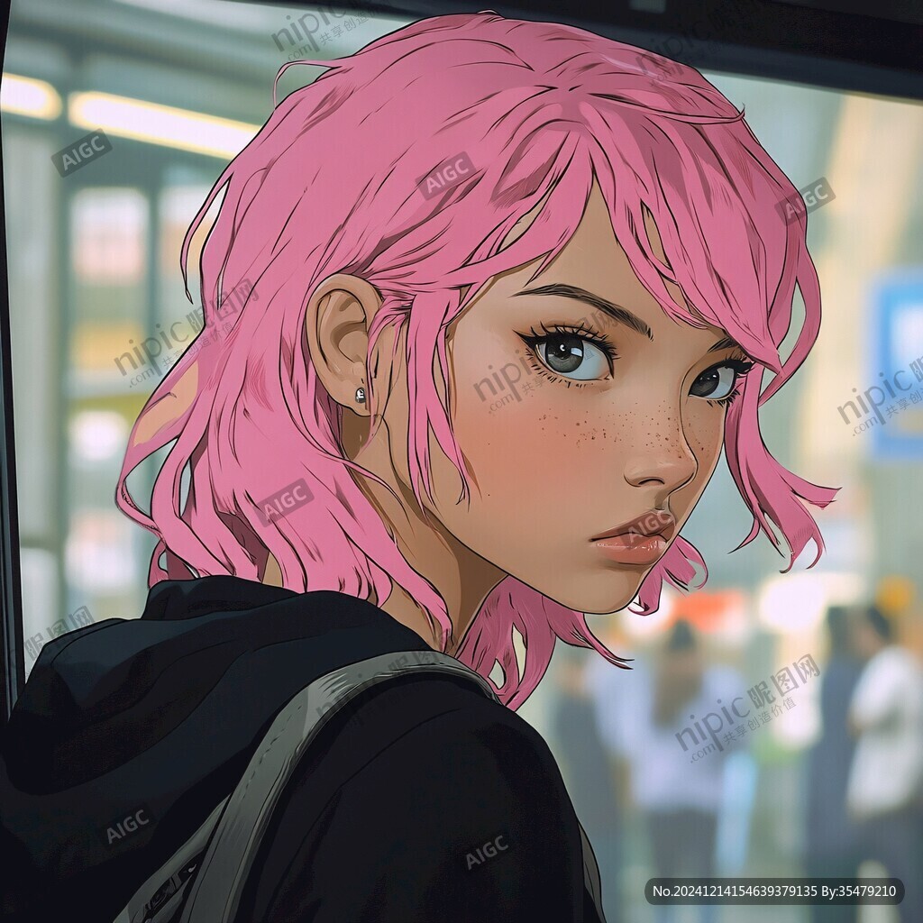 粉色头发少女