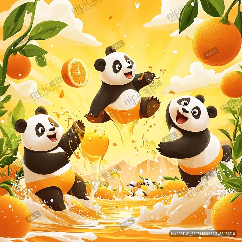 果冻橙包装插画
