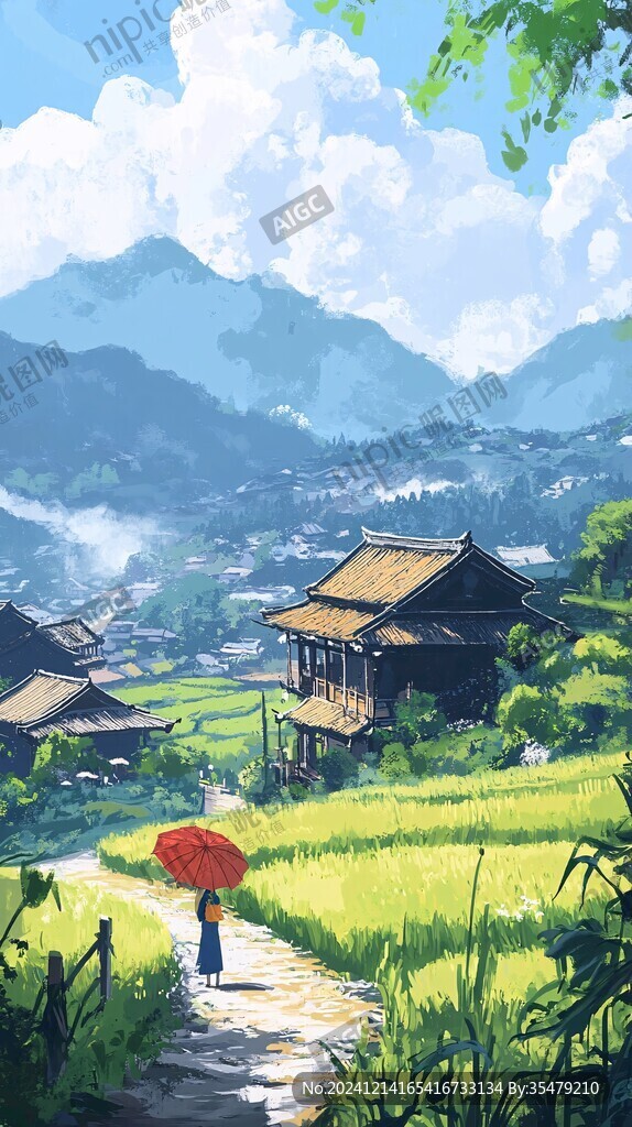 插画农村