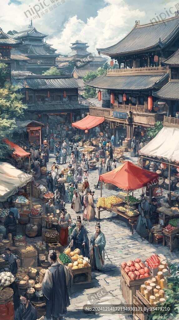 古代集市集镇市场城市