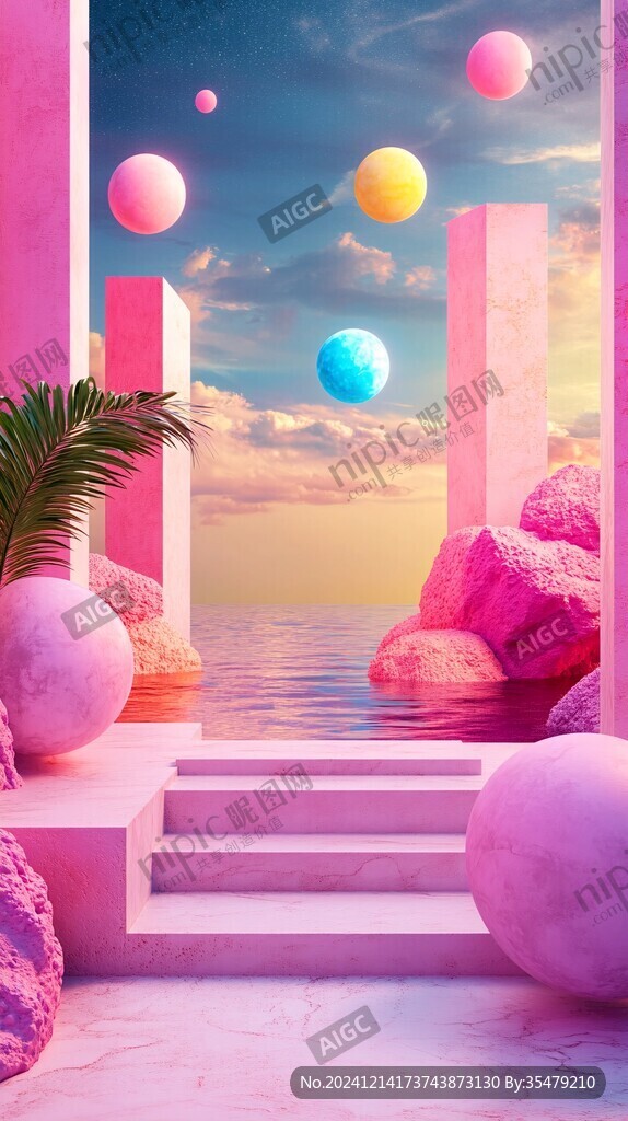 粉红色的超现实世界