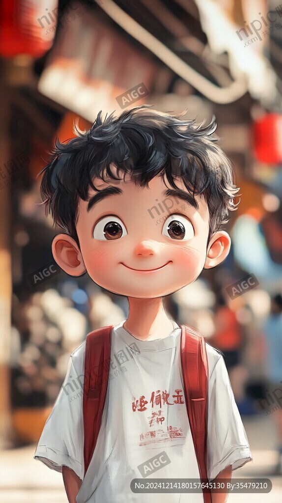插画阳光男孩
