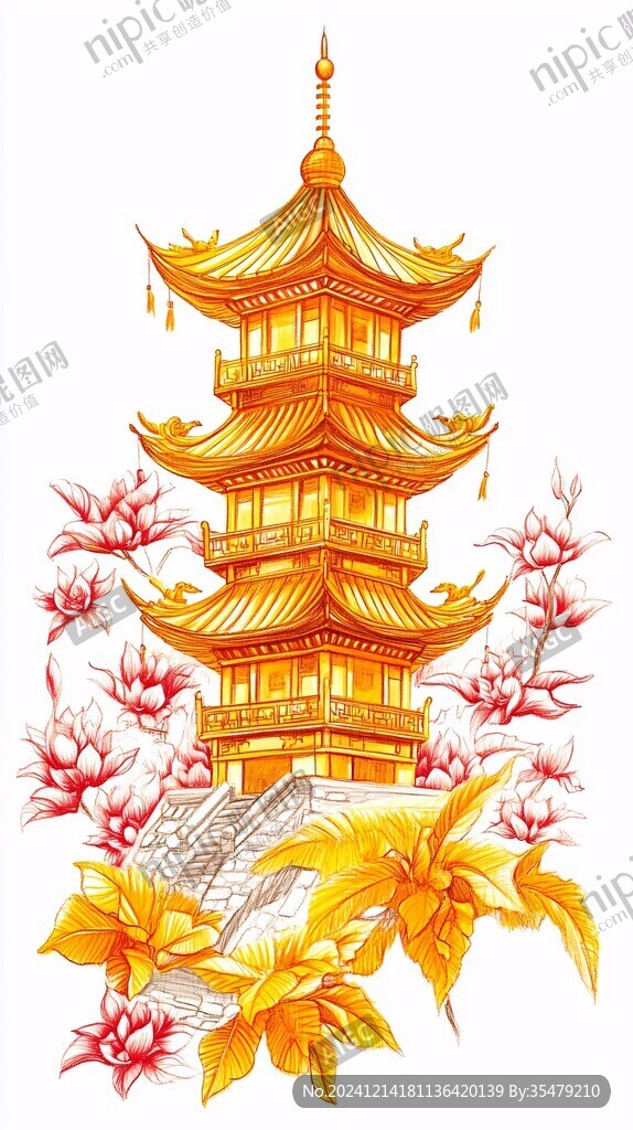 黄鹤楼插画