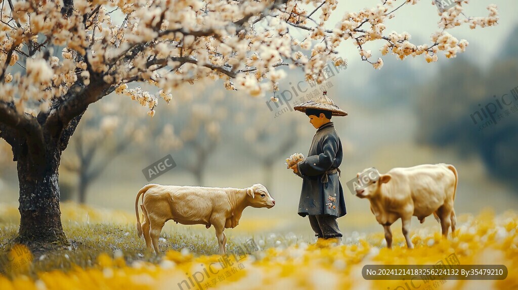 耕田微缩场景