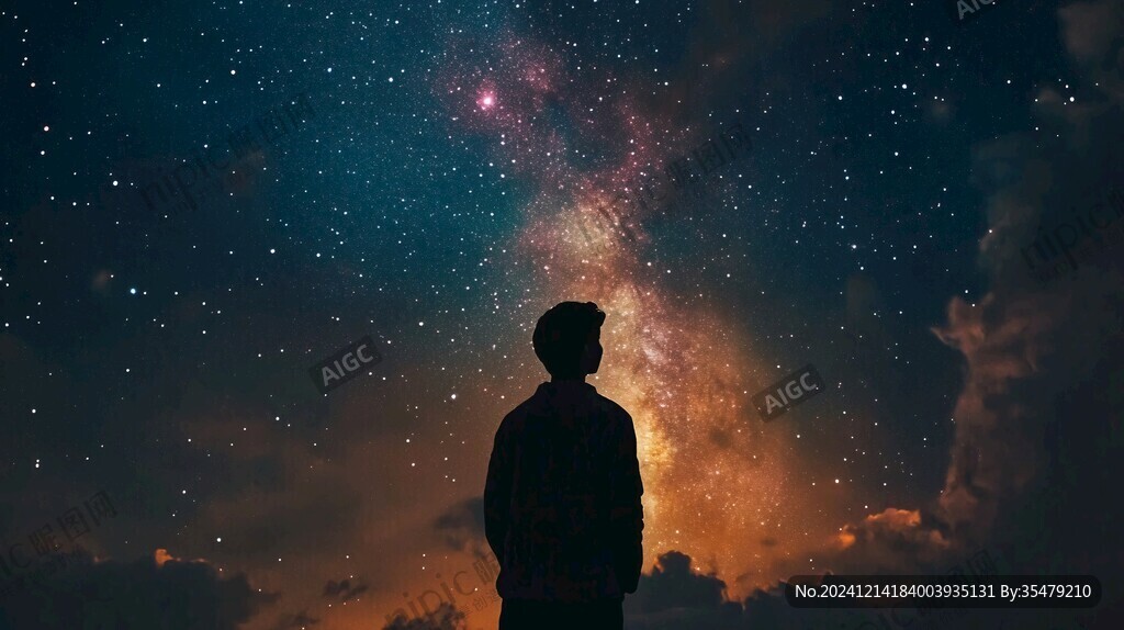 星辰大海男孩背影