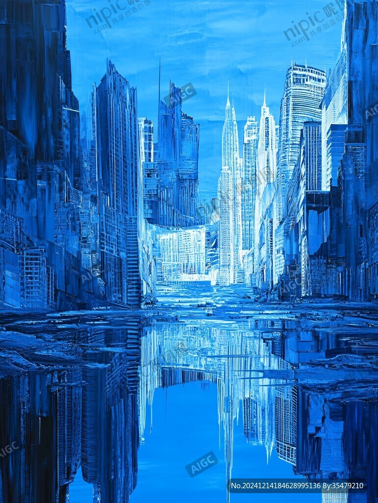 水倒影城市