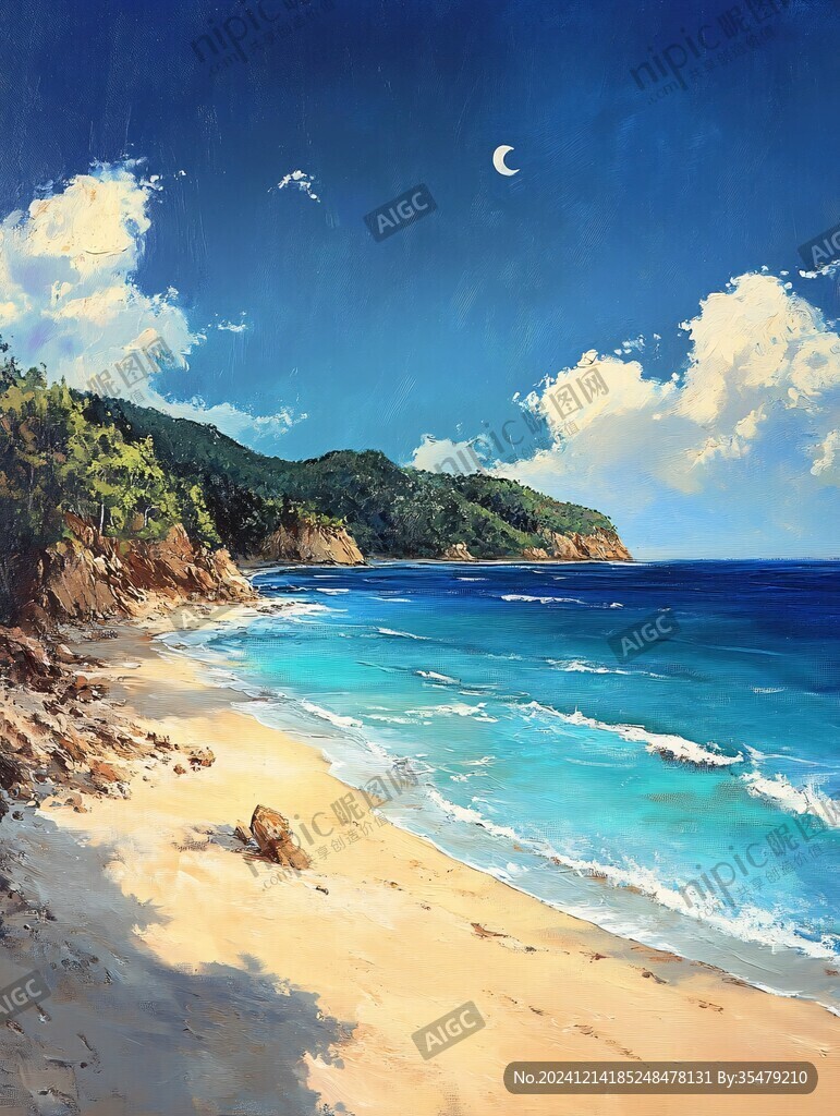 海滩风景画