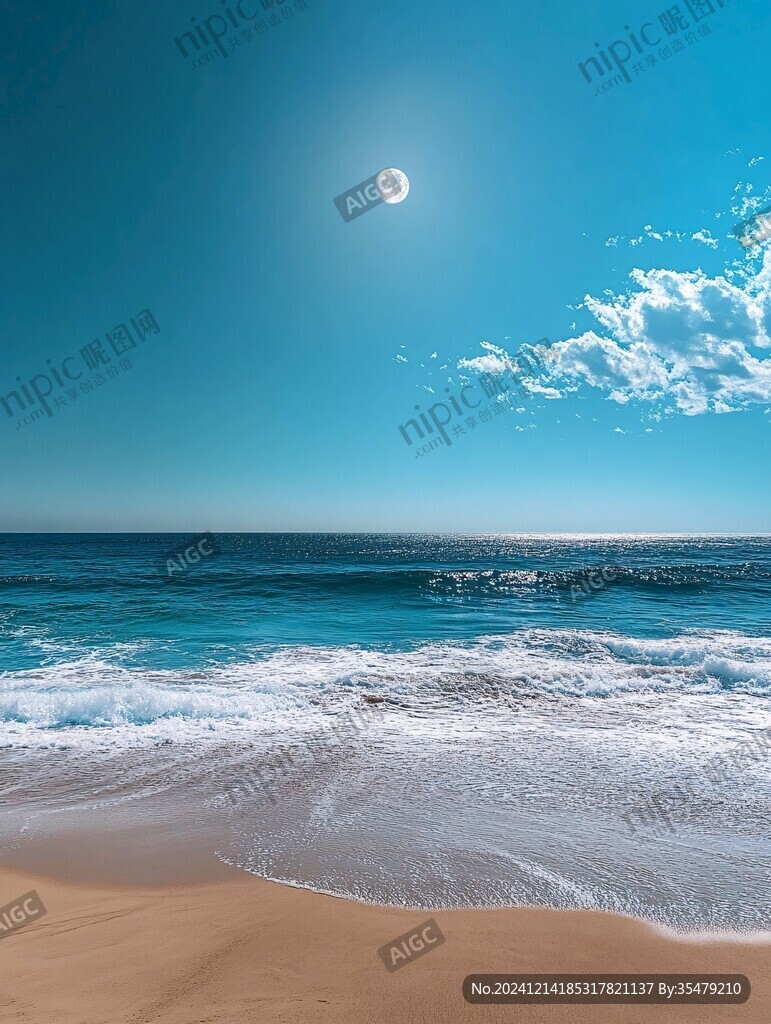 大海大地月光自然