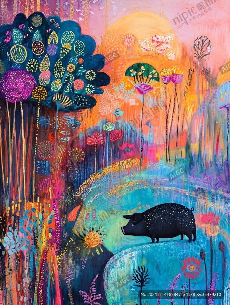 丙烯画插画