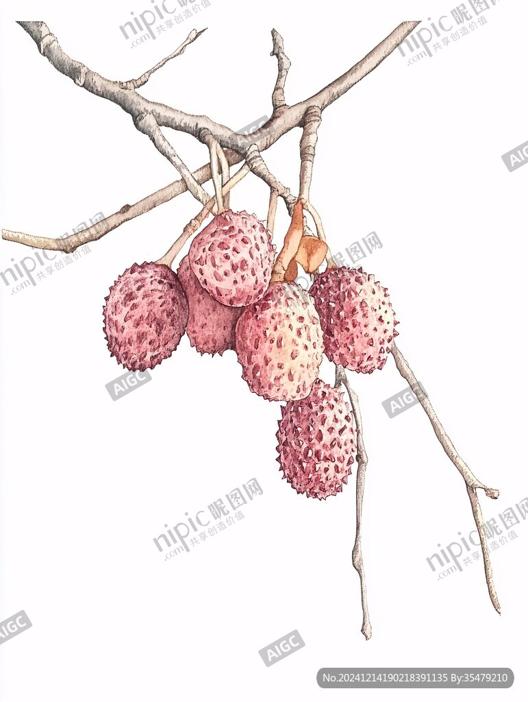 贵妃荔枝插画