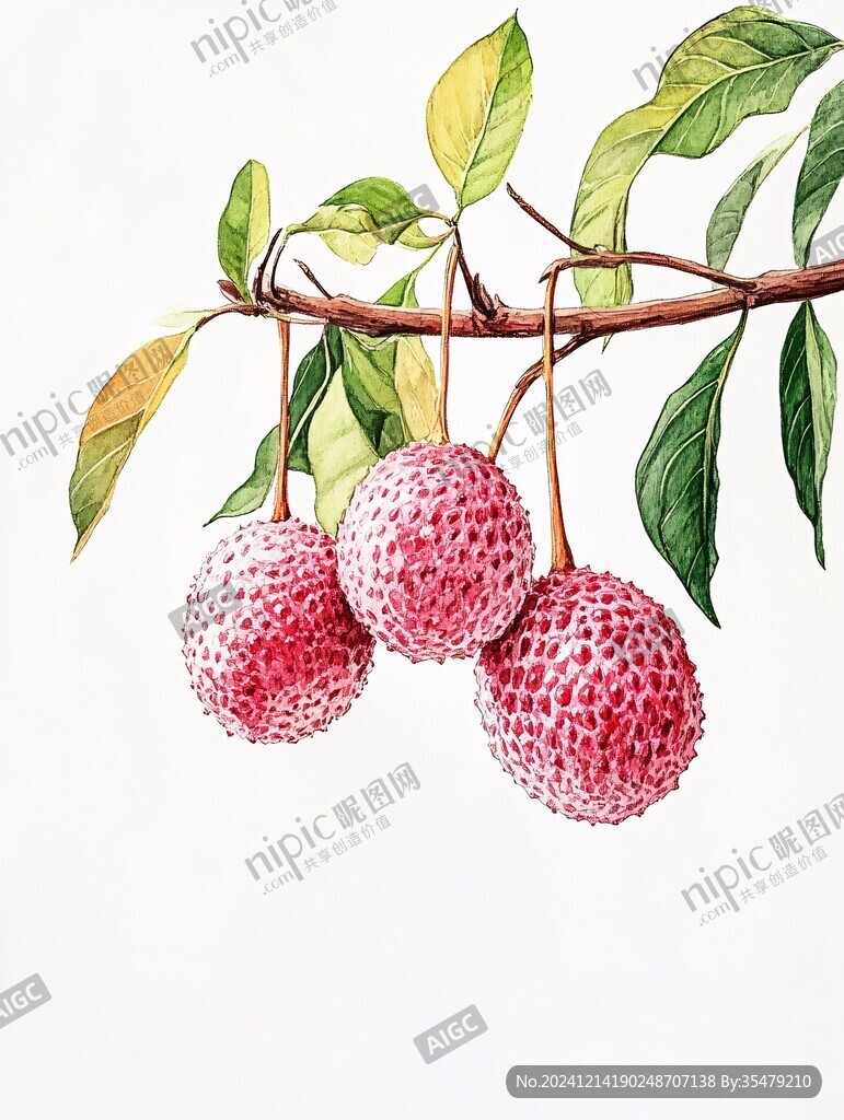 原创荔枝手绘