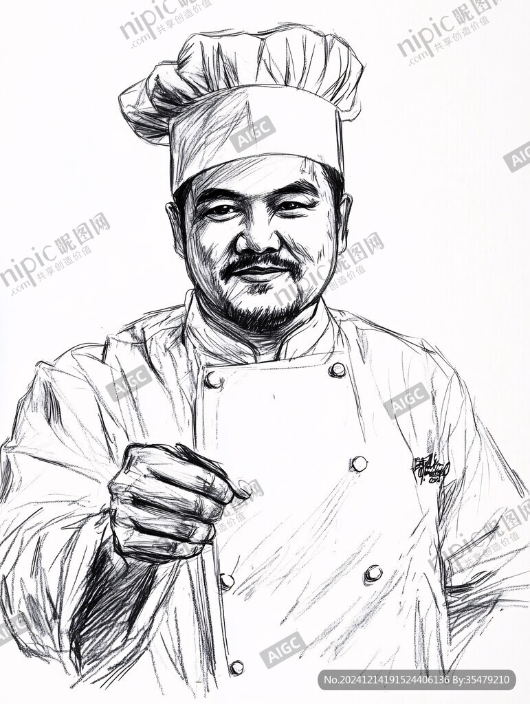 男厨师插画