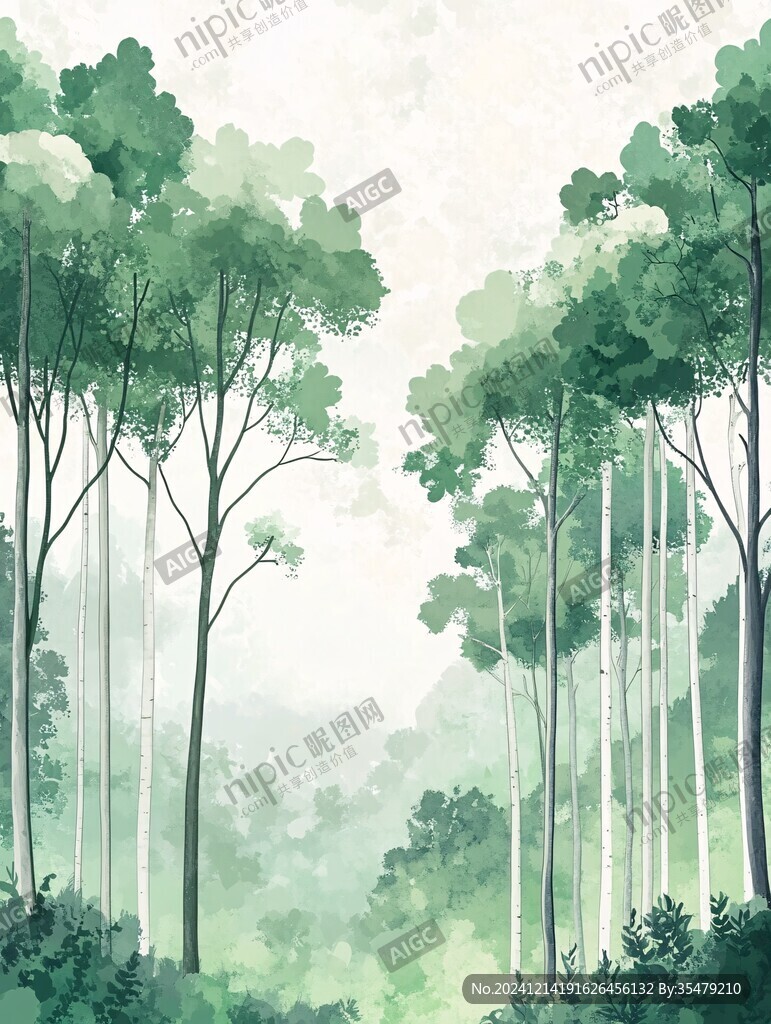 深林插画