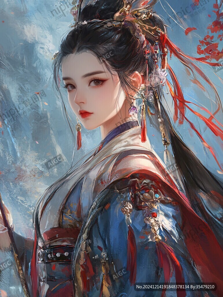 古风美女头像插画封面