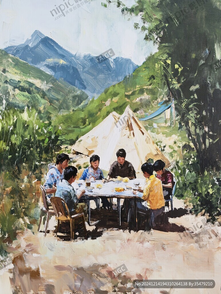 农家乐油画