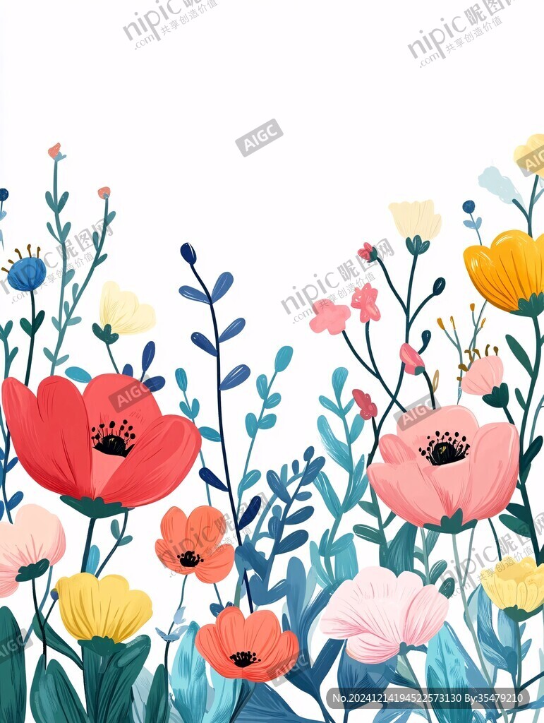 花丛插画