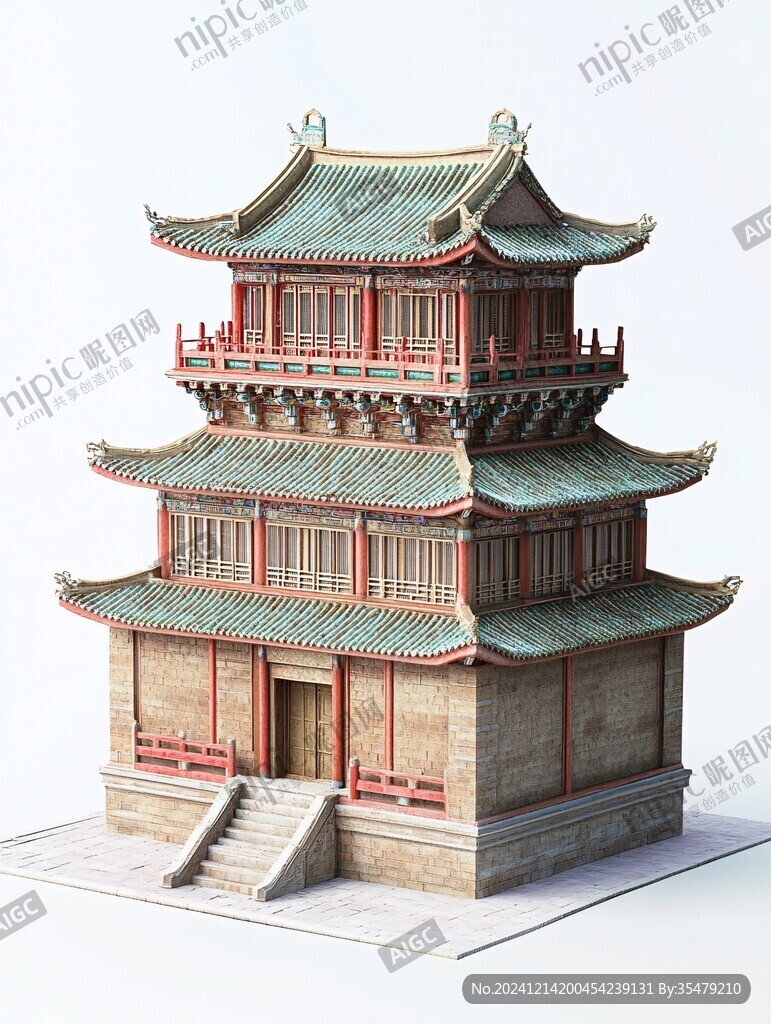 古代望楼模型