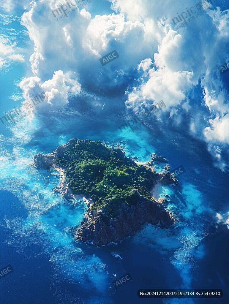 3d云海悬浮小岛