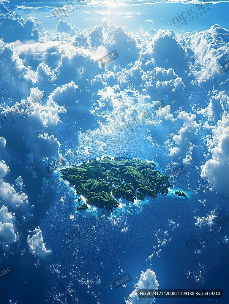 3d云海悬浮小岛