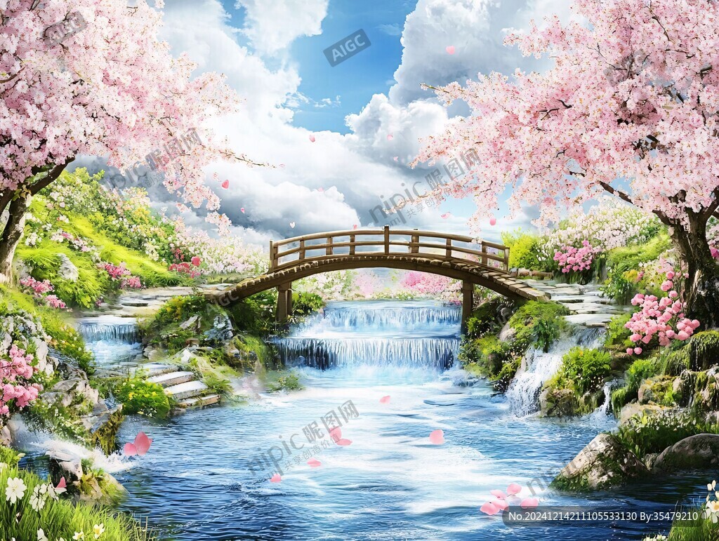 小桥流水背景桥