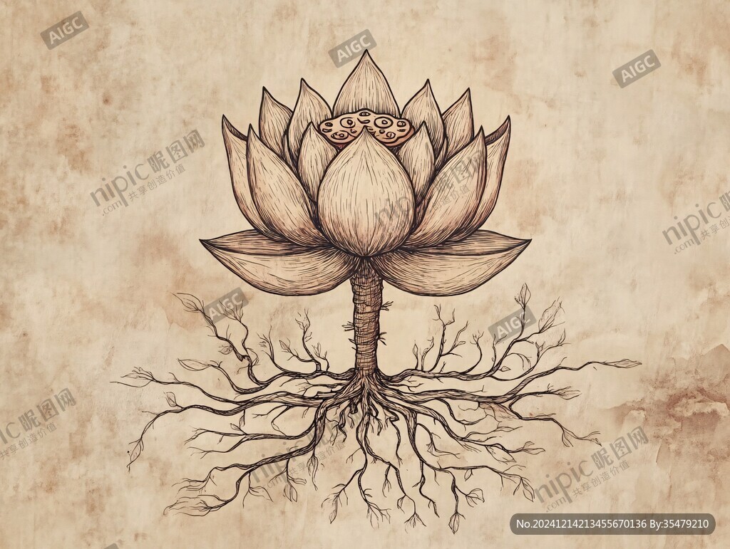手绘莲花