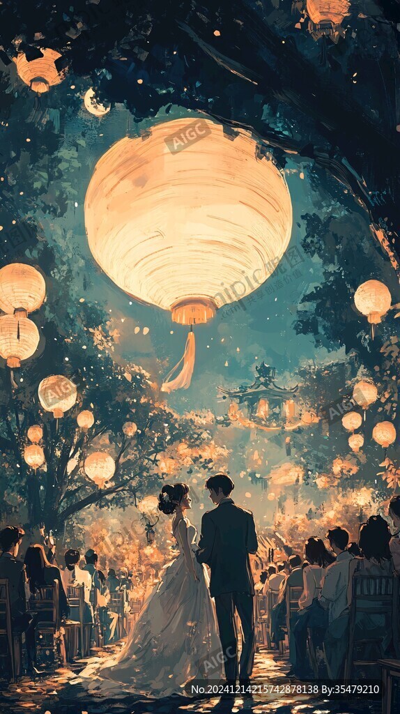 插画风婚礼