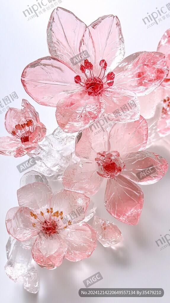 炫彩绽放水晶花朵