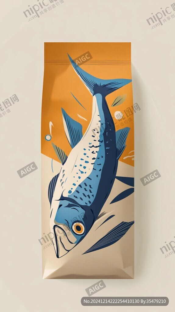 鱼肉包装插画