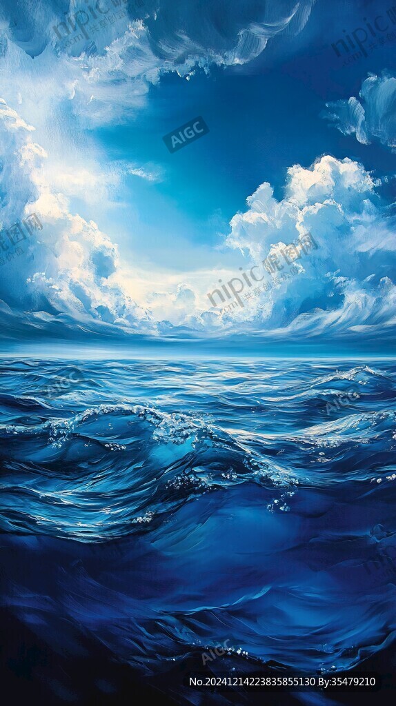 插画海平面